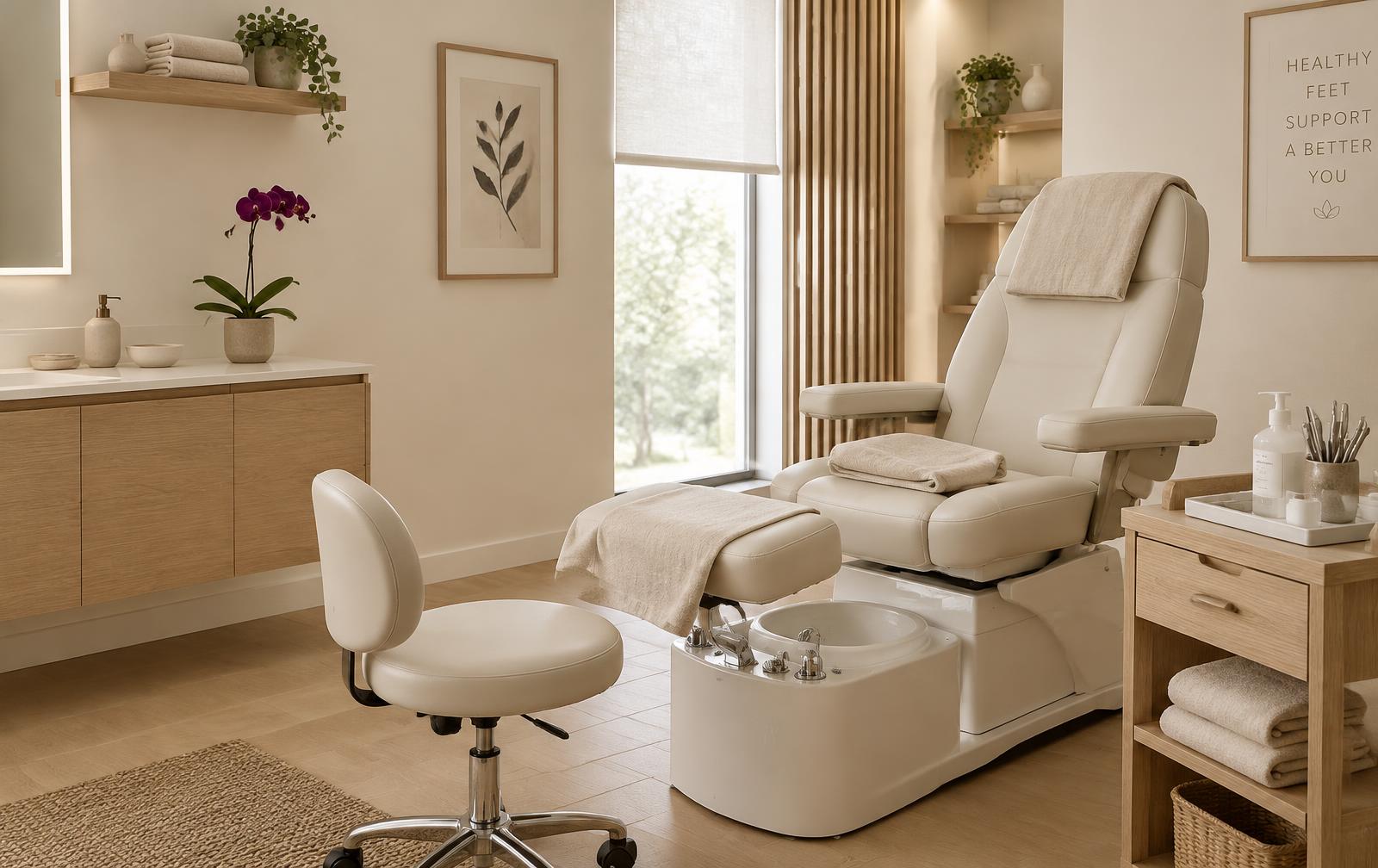 Rustige behandelruimte van Katia's FootCare in Genk